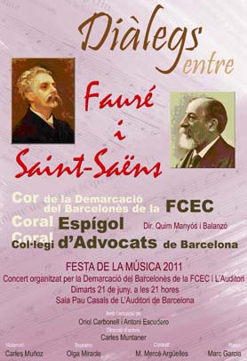 Diàlegs entre Fauré i Saint-Saëns - Programa